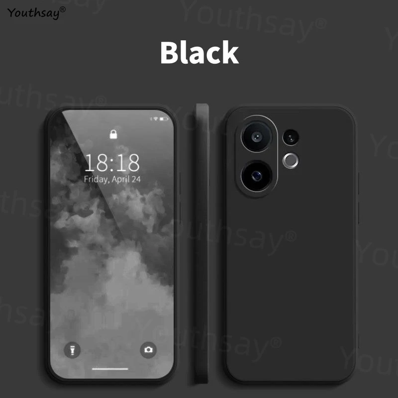 Liquid Silicone Phone Bumper Case Cover - Soft TPU Original Shell Coque for Vivo V60 in Vibrant Colors
