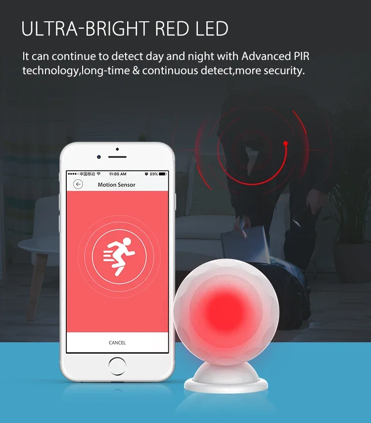 Tuya smart home security wifi PIR sensor with magnet bracket for smart life free
