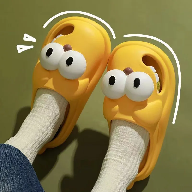 Shoes For Women Summer Beach Cloud Big Eyes Dog Cartoon Cute Kawaii Slides Sandals Funny Flip Flops Outdoor Soft Sole Non Slip