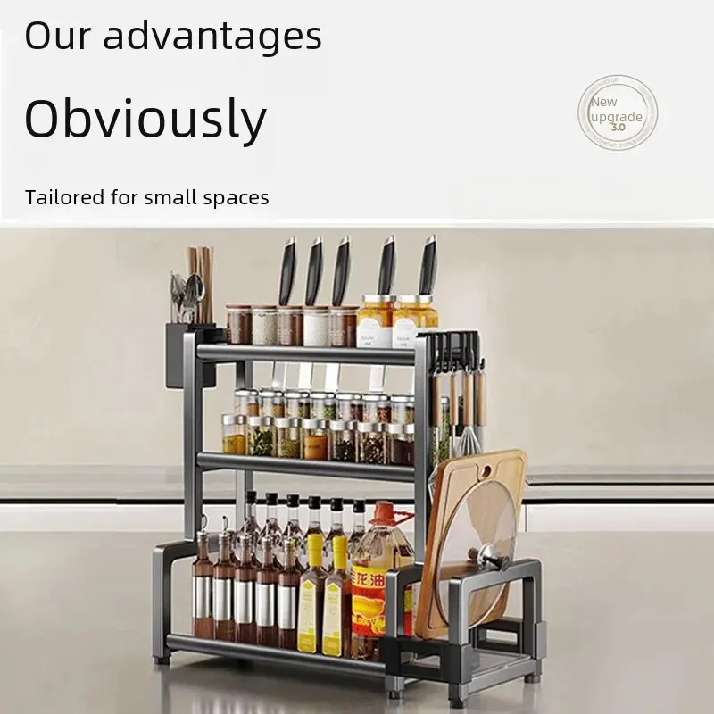 Gun-Gray-Kitchen-Spice-Rack-Desktop-Seasoning-Storage-Rack-Knife-Holder ...