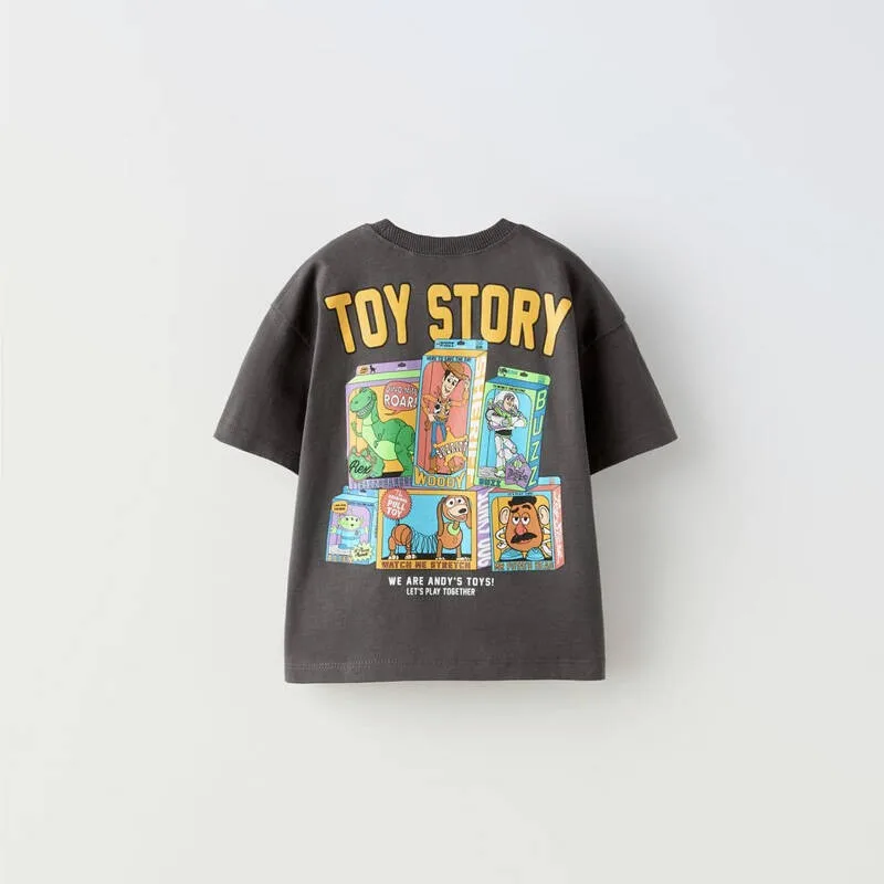 Boys Trendy New Disney Summer Clothes Loose Short-sleeved Crewneck Tops New Style Fashion TShirt Children Cartoon Printing Tees 6