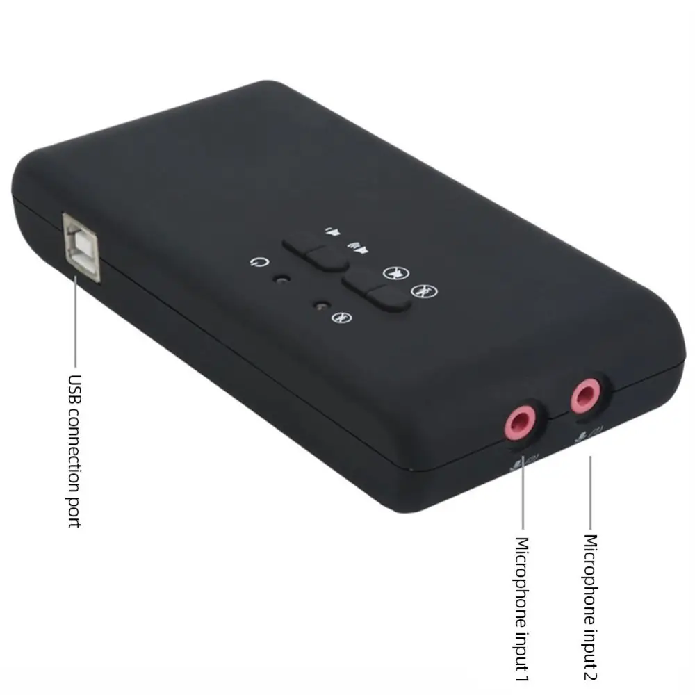 CM6206 칩셋 사운드 카드, 2개의 마이크 헤드, 7.1 스테레오 광학 외부 오디오 카드, 8채널 USB HID 클래스 사양 DAC 출력 장치