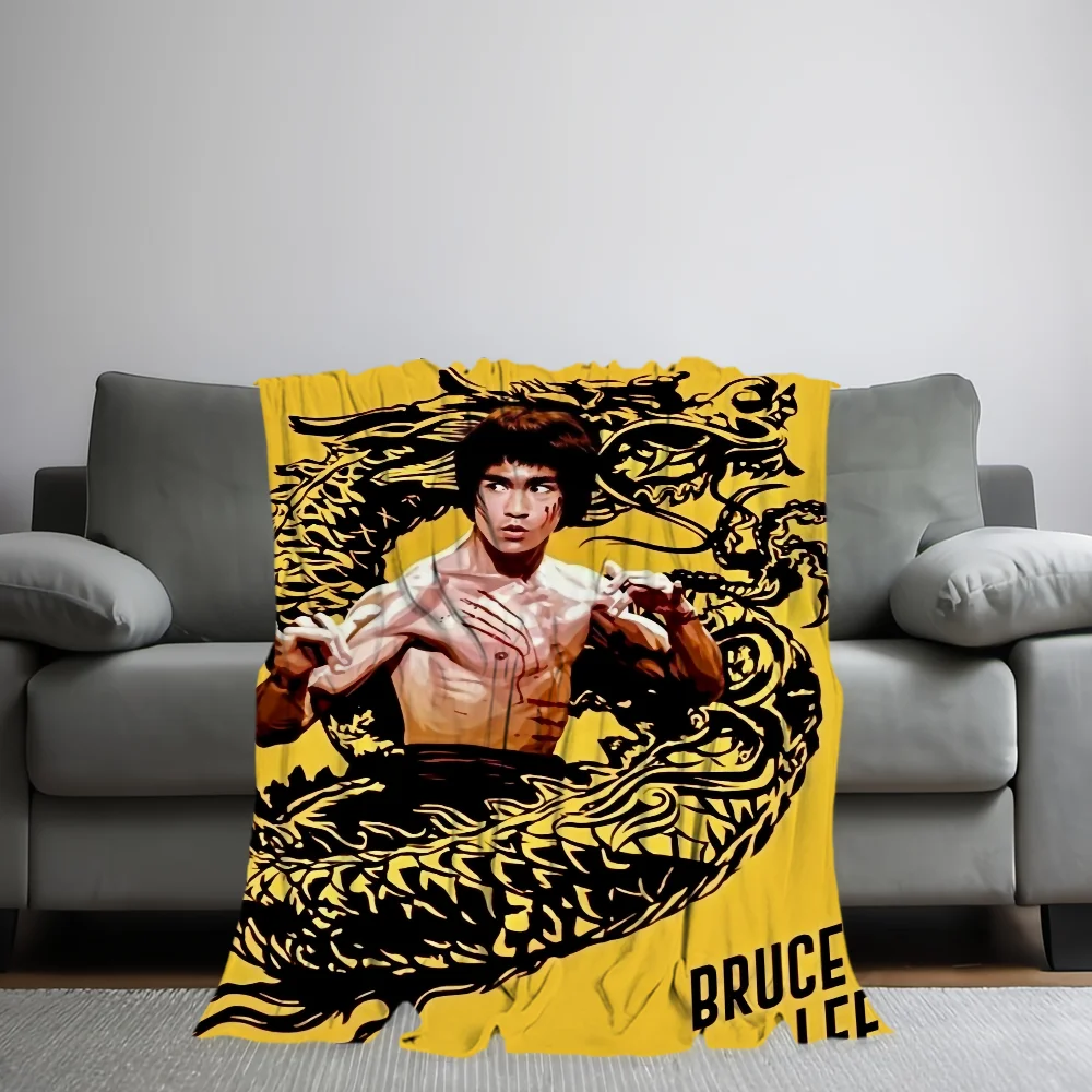 K-Kung fu B-Bruce L-Lee Blanket Skin friendly comfort warm soft plush blanket suitable sofa living room office bedroom 2