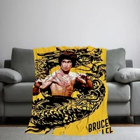 K-Kung fu B-Bruce L-Lee Blanket Skin friendly comfort warm soft plush blanket suitable sofa living room office bedroom 2