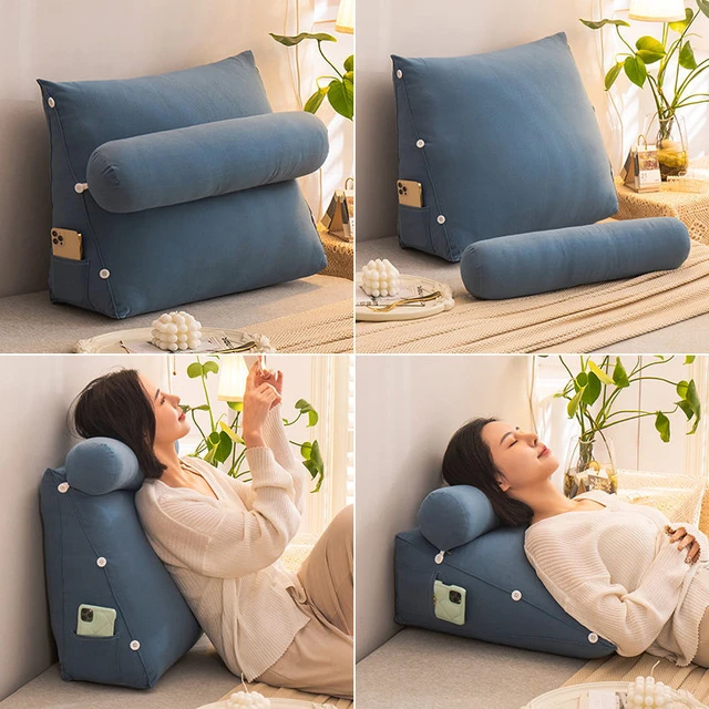 35 Bed Couch Chair Sofa Cushion With Triangular Backrest Pillow Bed Backrest  Office Chair Pillow Support Waist Cushion - Cushion - AliExpress