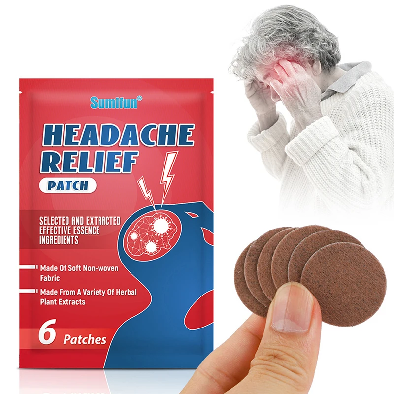 6PcsBagOfHeadacheReliefPatchToTreatMigraineDizzinessPain