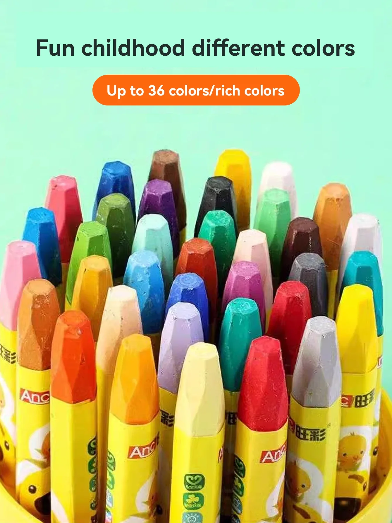 12/24/36Colors Oil Pastels Large Capacity Washable No Dirty Hands Crayons Student Gifts Office Culture and Educational Supplies