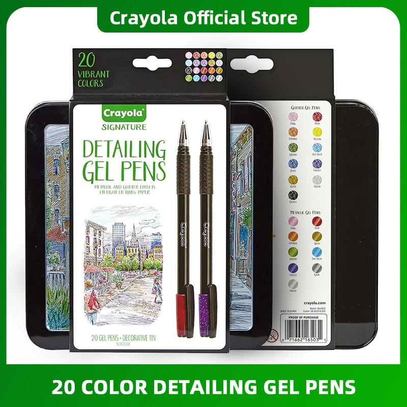 

Crayola Signature Detail Multicolor Flicker Gel Pen Gift Set of 20 Draw & Write Ratio 58-6503