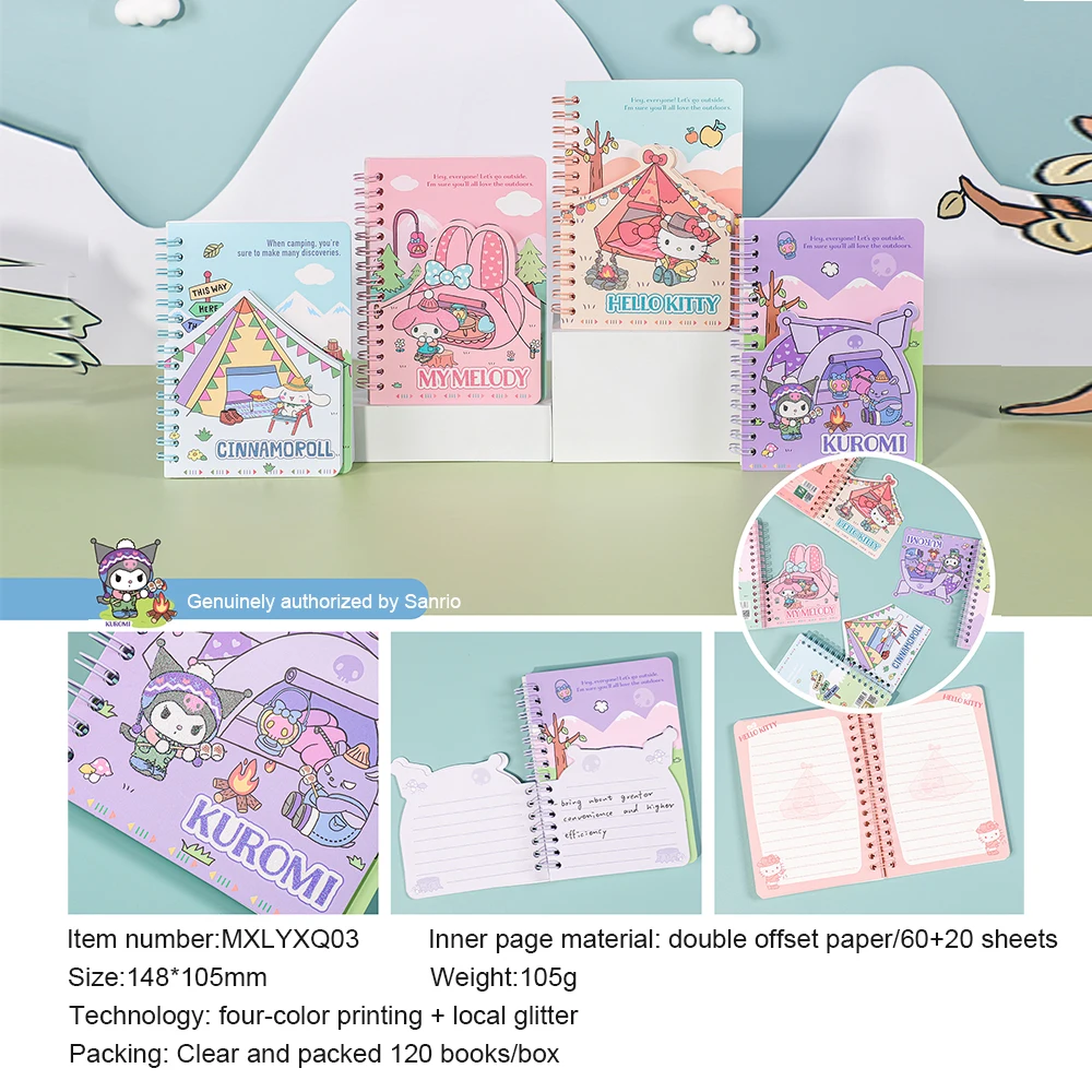 Sanrio A6 Coil Book Kuromi Mymelody Cinnamoroll Hellokitty Learning Stationery Notebook Unique Kawaii Cover Design For Students 6