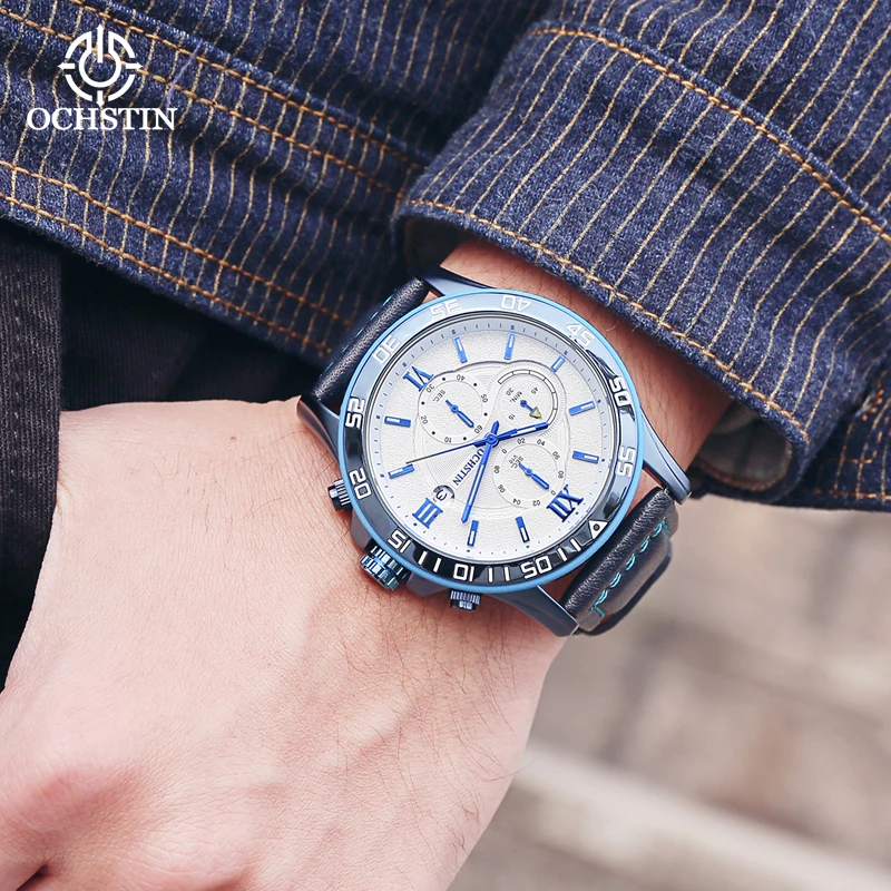 Ochstin original brand new pilot series casual simple multi-functional quartz movement luminous men's quartz watch
