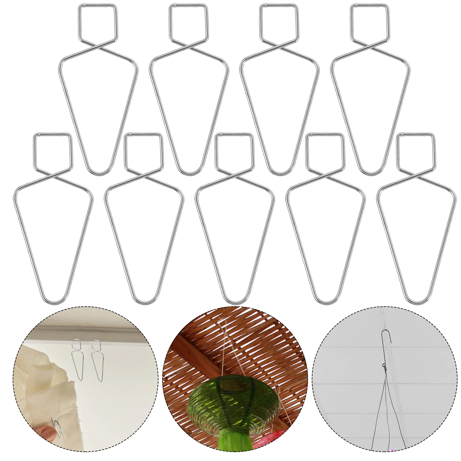 

100Pcs Figure 8 Ceiling Hook Durable Squeeze Hangers Clips for Office Home