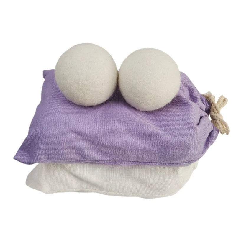 6 pack of 7cm New zealand Wool Dryer Balls for Laundry with thick cotton bag