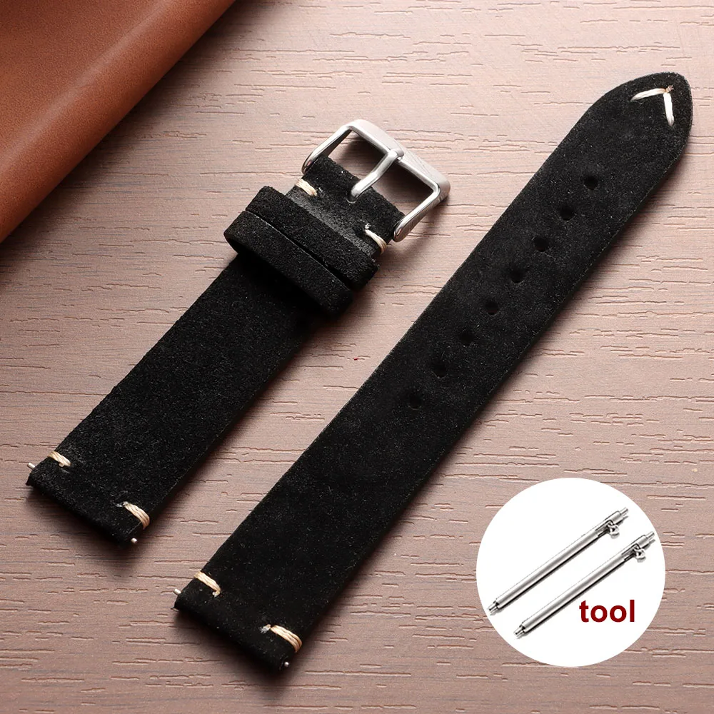 Vintage Red Suede Leather Quick Release Wristband Bracelet