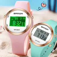 SANDA Boys Girls Digital Watch Women LED Sports Watch For Women Wrist Watch Ladies Waterproof Electronic Watch Children Gift