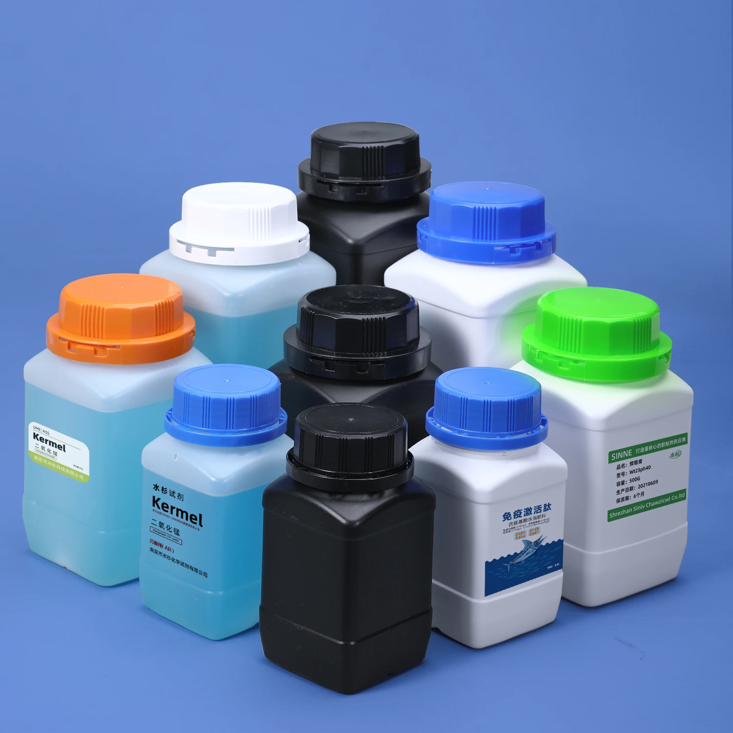 Food Grade HDPE Plastic Storage Bottle Big Mouth Anti-theft Cap Leak-proof Reagent Toner 1pcs