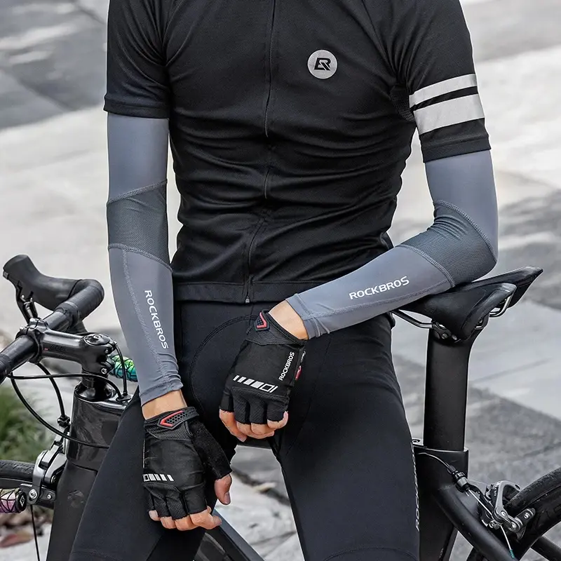 ROCKBROS  Arm Sleeve Breathable Quick Dry UV Protection Cycling Sport Sleeve Ice Fabric Sunscreen Sports Wear Fitness Arm Sleeve - Image 3