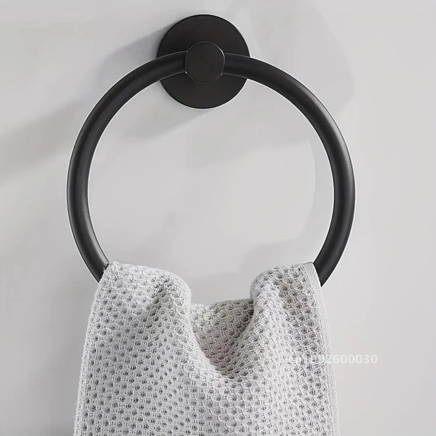 Matte Black Stainless Steel Towel Ring-Stylish Wall Modern Elevate Decor! for Rack Bathrooms. Your Circular Towel Mount