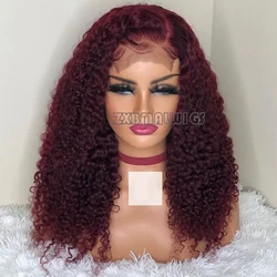 Burgundy Kinky Curly Preplucked 26 