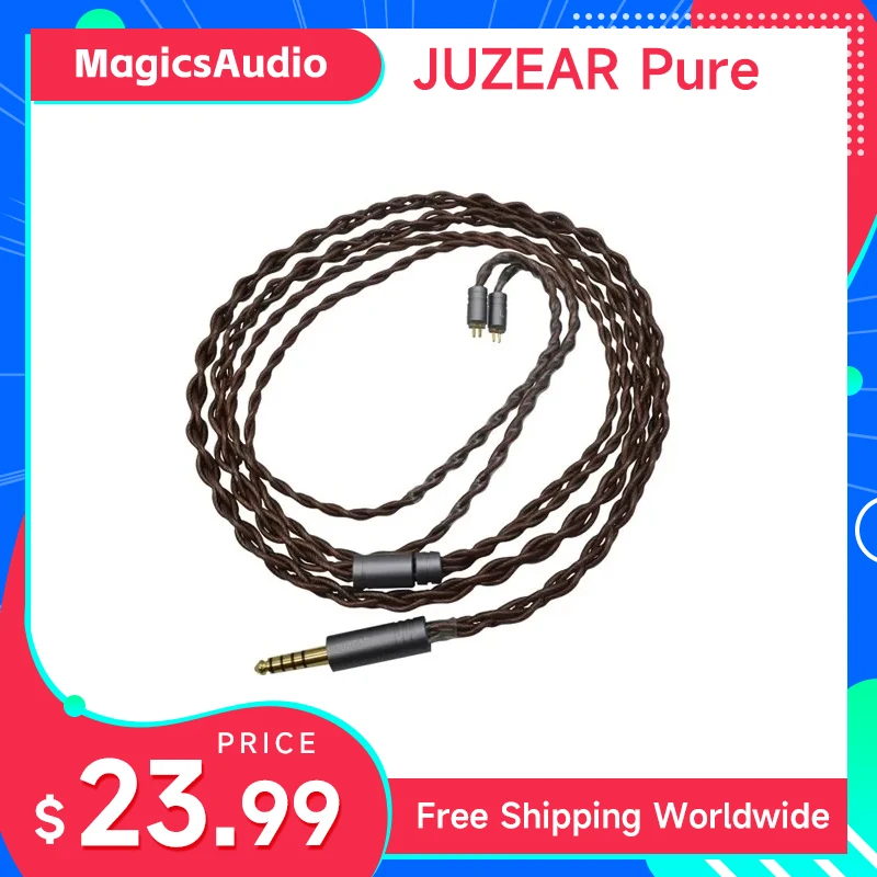 

JUZEAR чистый IEM кабель 4-жильный 18AWG 6N однокристальный медный провод для наушников обновленные кабели 3,5 4,4 мм 0,78 мм 2 Pin для наушников
