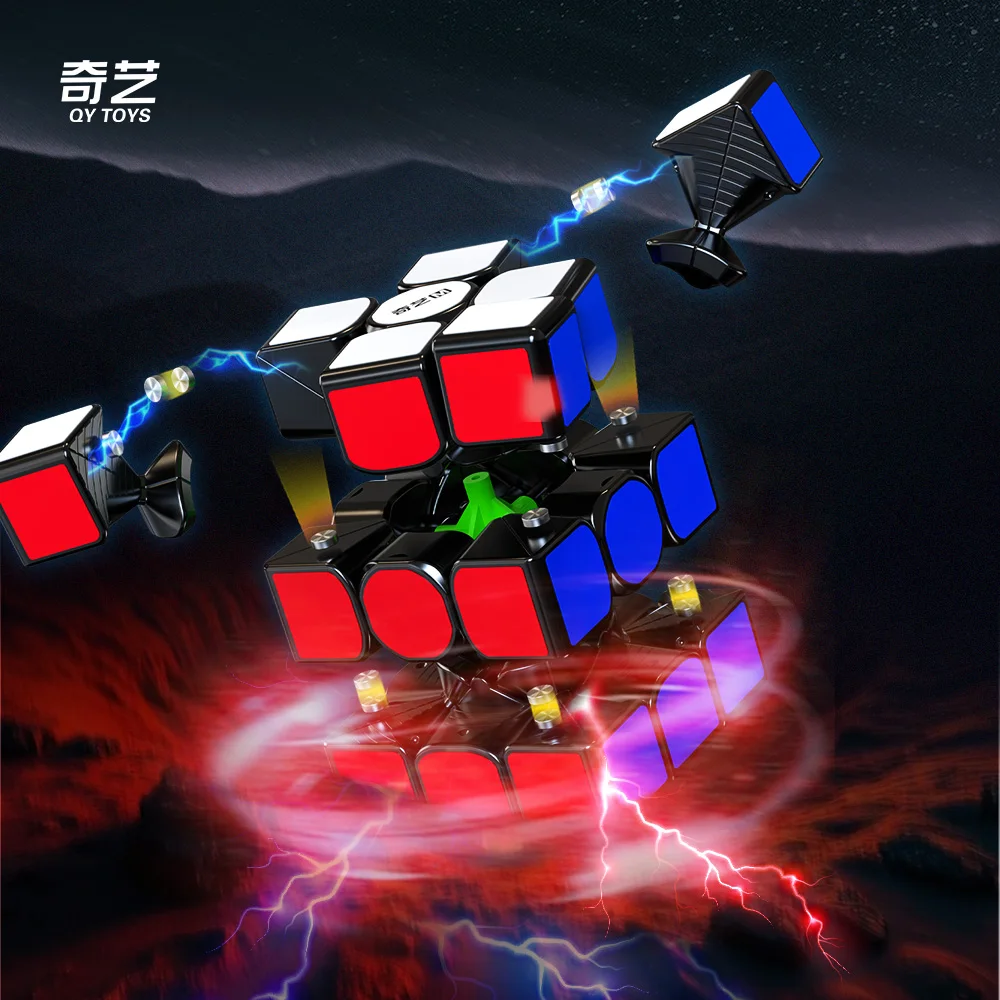 [JudyCube] Qiyi Warrior M Biack 3X3 마그네틱 매직 스피드 큐브 스티커리스 피젯 토이 Qiyi Warrior 블랙 큐보 마기코