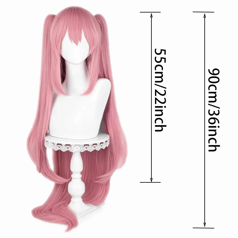SBluuCosplay Seraph of the end Cosplay Krul Tepes Cosplay Wig Long Pink Synthetic Wig for Comic Con Party Halloween