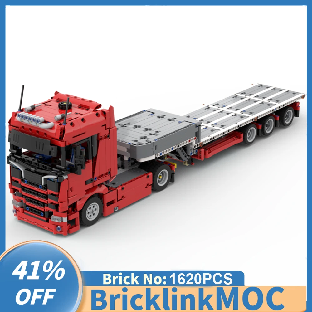 

NEW 1620PCS MOC Scanied Engineering Container Truck and Steering Trailer DIY creative ideas Children Toys Gift Technology Blocks