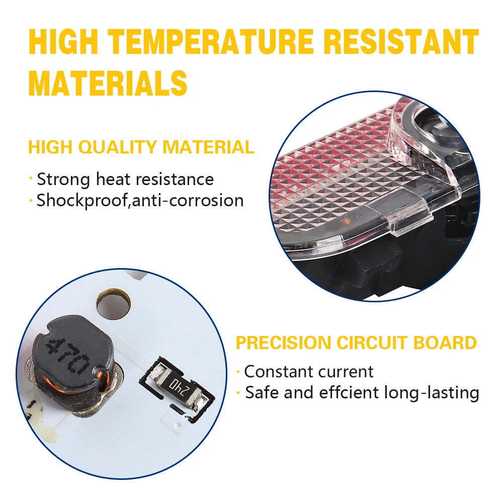 2 قطعة LED باب السيارة كشاف ضوء المجاملة شبح الظل...