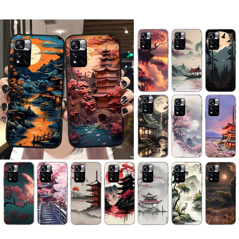 

Japan Sceneary Flower Mountain Case For Xiaomi Redmi Note 12 Pro 11S 11 10 Pro 10S Note 12R 12S 12 ProPlus Redmi 10 9C 12