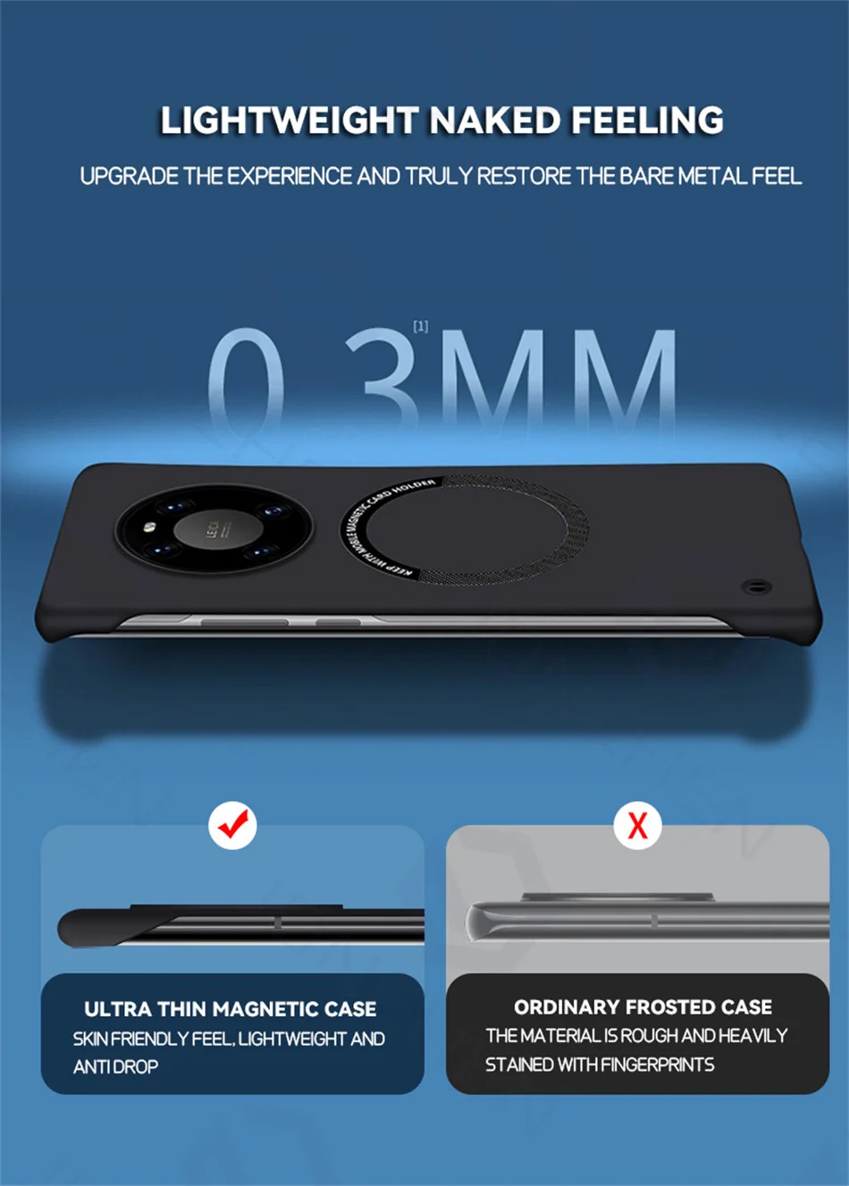 Enhanced Magnetic Frameless Matte Shockproof Slim Hard Back Case with Magsafe Compatibility