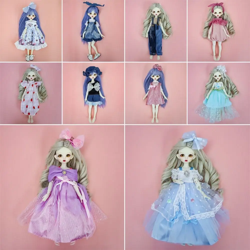 

Casual Wears 11.5" Doll Dresses 10 Styles with Cartoon Headband Skirt Clothes Fashion Dolls DIY Accessories