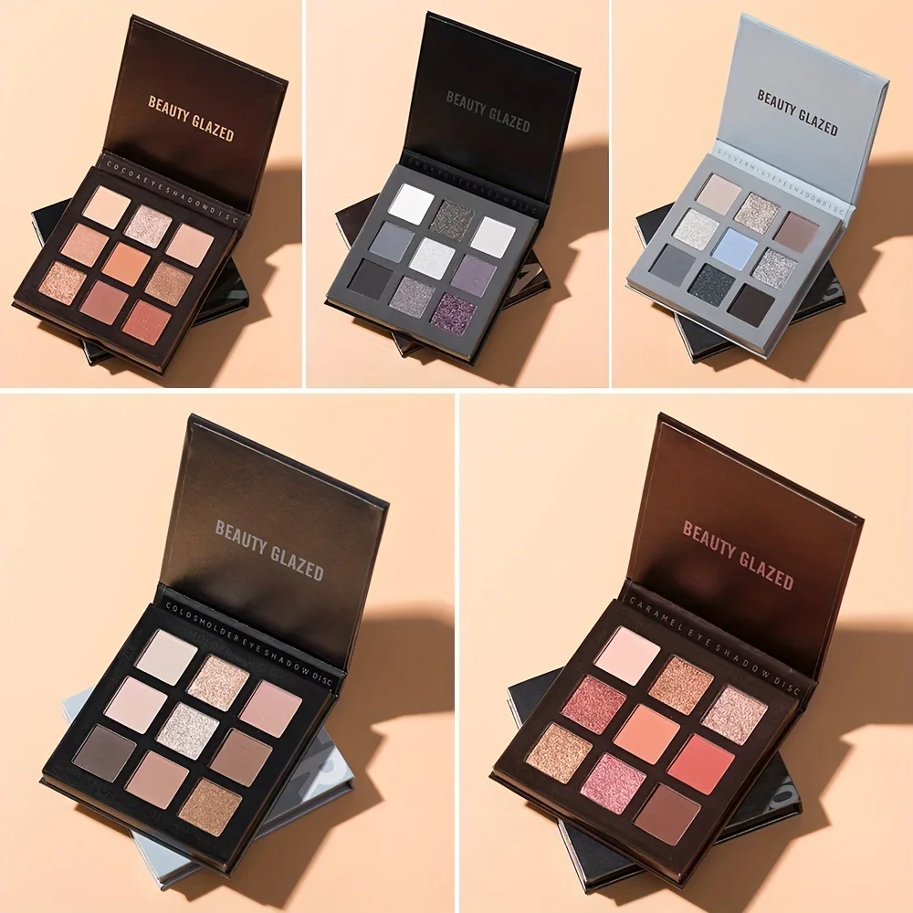 BEAUTY GLAZED Original 9 Color Eyeshadow Palette Long Lasting Eye Makeup Cosmetics
