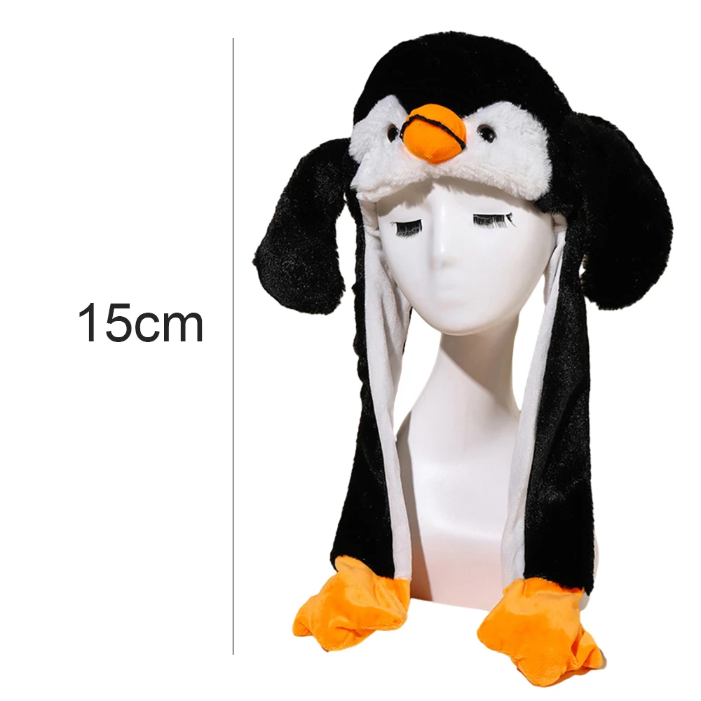 Autumn and Winter Plush Hats, Warm and Cute Ear Protection Hats, Cute Moving Cartoon Ear Hats,Black