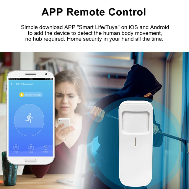 Tuya Smart WiFi PIR Detector Infrared Motion Sensor Alarm Smart Home Secutity System Work With Smart Life/TUYA 4