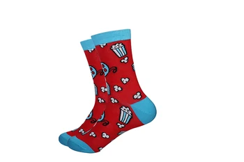Red & Blue Movie Popcorn Socks