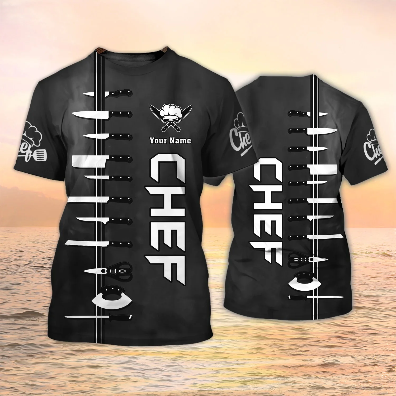 PLstar Cosmos Neueste Sommer männer T-shirt Personalisierte Name Chef 3D Gedruckt t-shirt Unisex Casual T-shirt Chef Uniformen DW119 – Detail 14