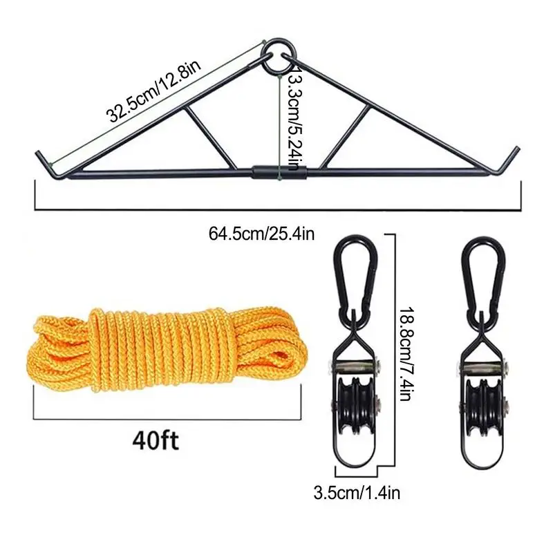 Deer Gambrel Elk Hoist Pulley Lift System with Gambrel Hunting Game Hangable Kit Deer Hunting Accessories for Butcher 6