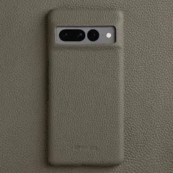 Melkco Premium Handmade Real Leather Phone Cover - Half - Wrapped Cowhide Design - Google Pixel 9 (Grey)