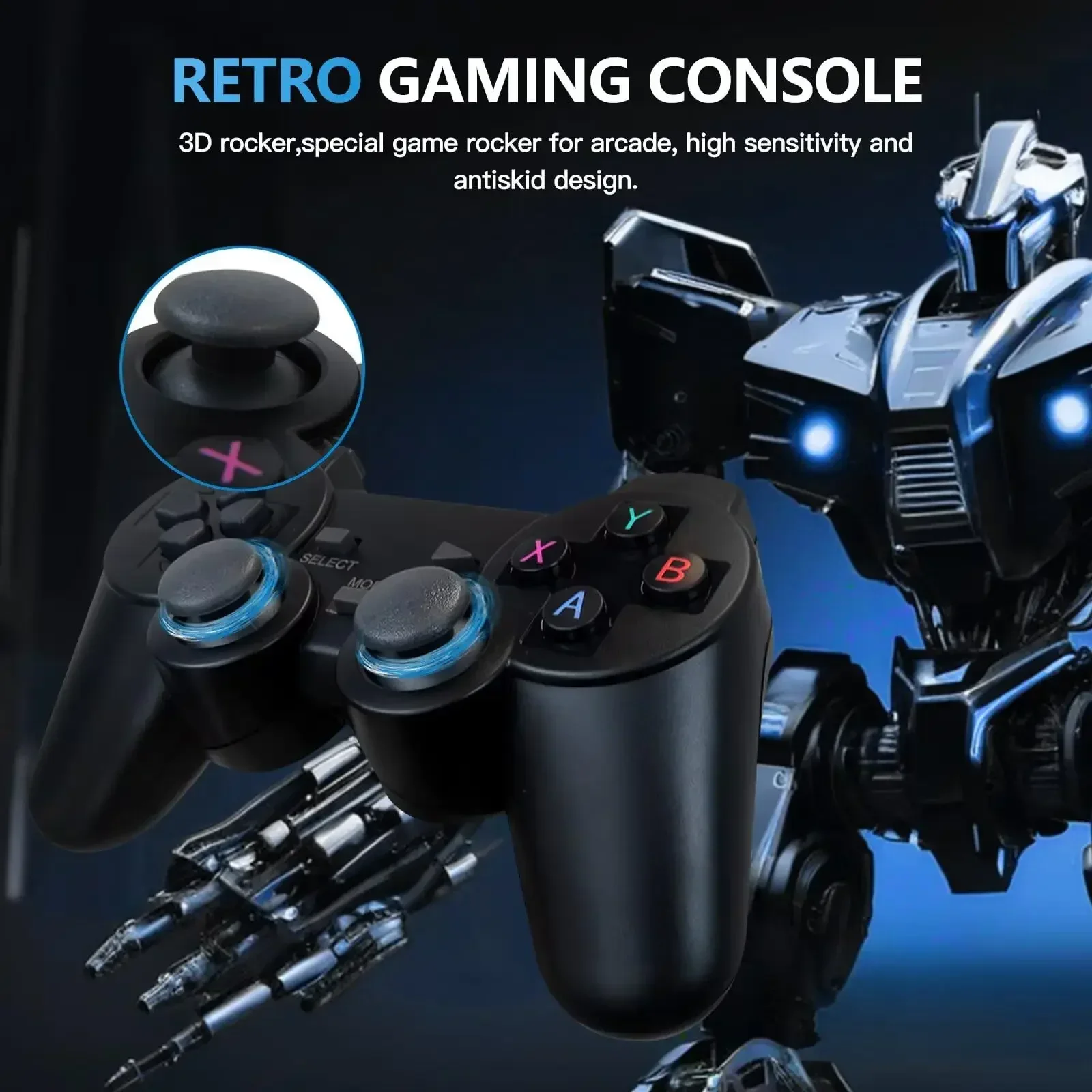 Console di Gioco M8 con Uscita 4K HD, Stick Retro con 20000+ Giochi Classici, 23+ Emulatori, Controller Wireless Doppio 2.4G per Bambini - Image 4
