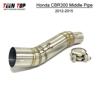 51mm Motorcycle Exhaust Middle Link Pipe For Honda CBR300 2012-2015 Steel Silencer Muffler Bike Link Tube CBR 300 Middle Pipe