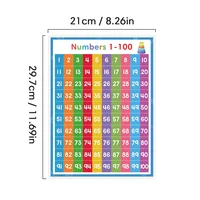 2 Posters Children Learning Alphabet 0-100 Numbers Abc Letter for Kids Toddler  Educational Toys Classroom Supplies 21*28.5cm 2