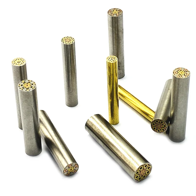 5/6/8mm Mosaic Pin Rivets for Knife Handle Patch Screw Brass Mosaics Rivets Nail Steel Tube Slingshot Patch Rivet Length 30mm
