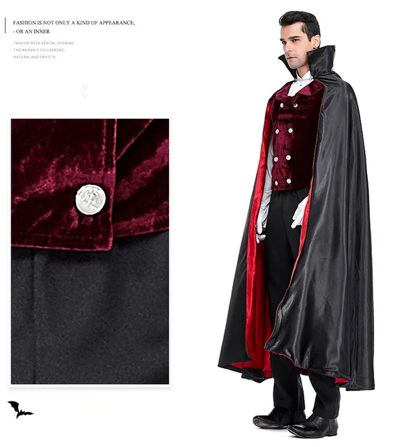 Fantasia masculina de vampiro, traje de luxo para cosplay, colete, calça e  capa, diário vampiro, king drácula, dia das bruxas, cosplay - AliExpress