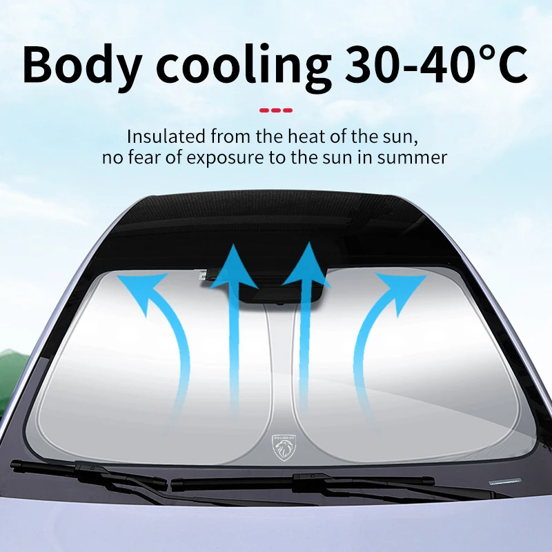 Suitable for Peugeot 108 206 207 208 307 308 407 3008 Rifter Foldable  Sunscreen Insulation Windshield UV Parasol Accessories - AliExpress