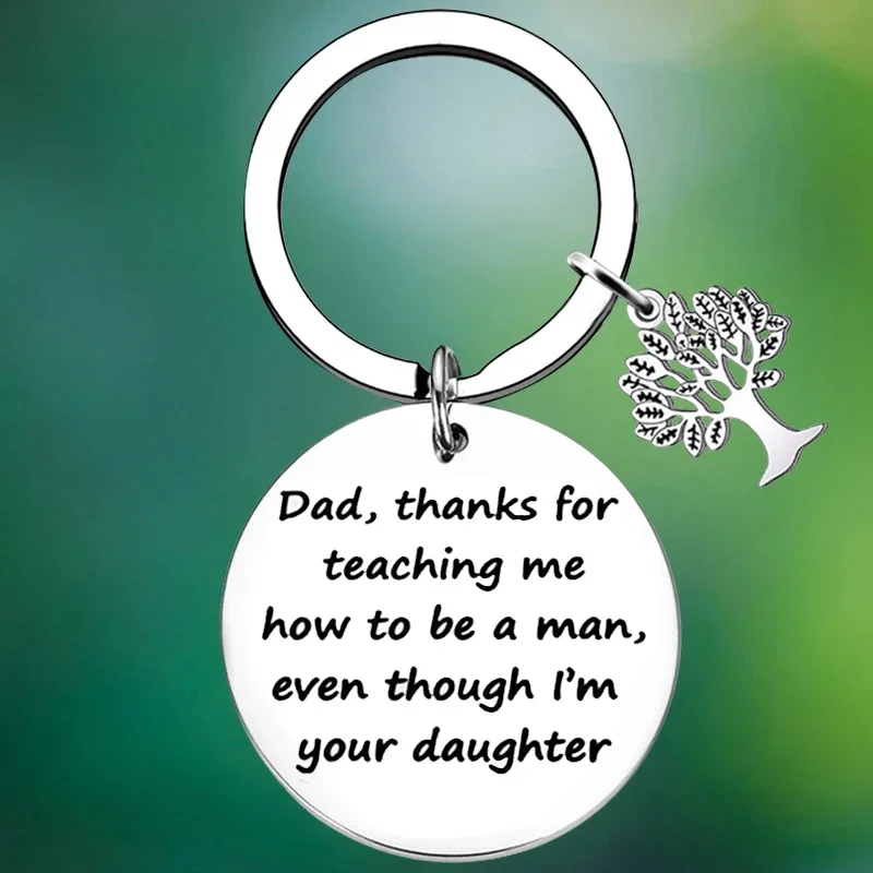 

Dad Birthday Christmas Keychain Fathers Day Key Chain Pendant Daddy Gift