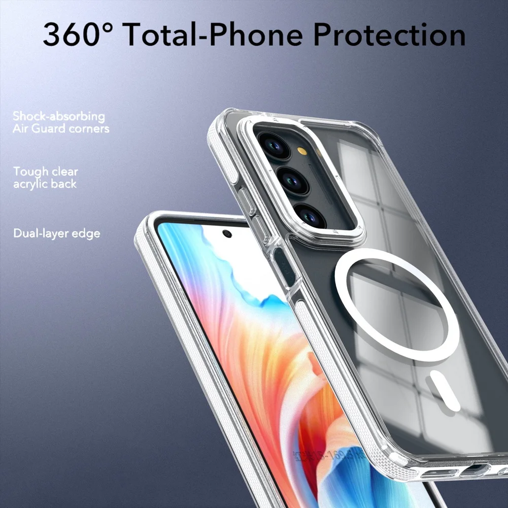 High-Quality Non-Yellowing Transparent Magnetic Protective Phone Case