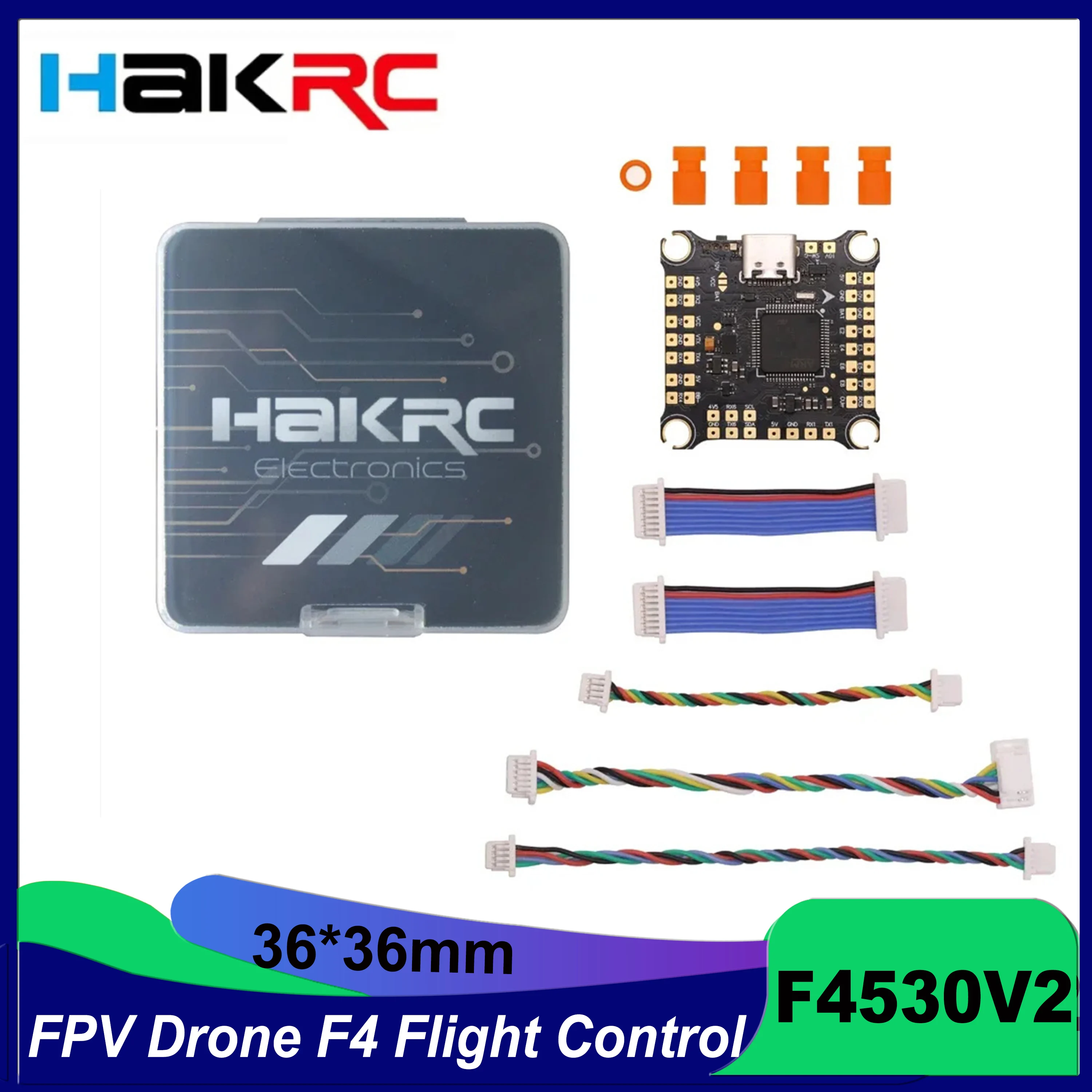 

HAKRC F4530 V2 Flight Control Integrated Dual BEC Barometer Gyroscope OSD Oneshot Dshot Mutishot 2-6S for FPV Racing Drone Plane
