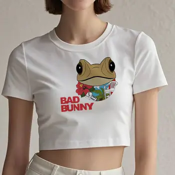 Rapper Crop Top Harajuku Y2k Streetwear Tops 2026 Vintage Teens Clothing Music Album Short Sleeve Crop Top Girls Cotton T-shirts 1