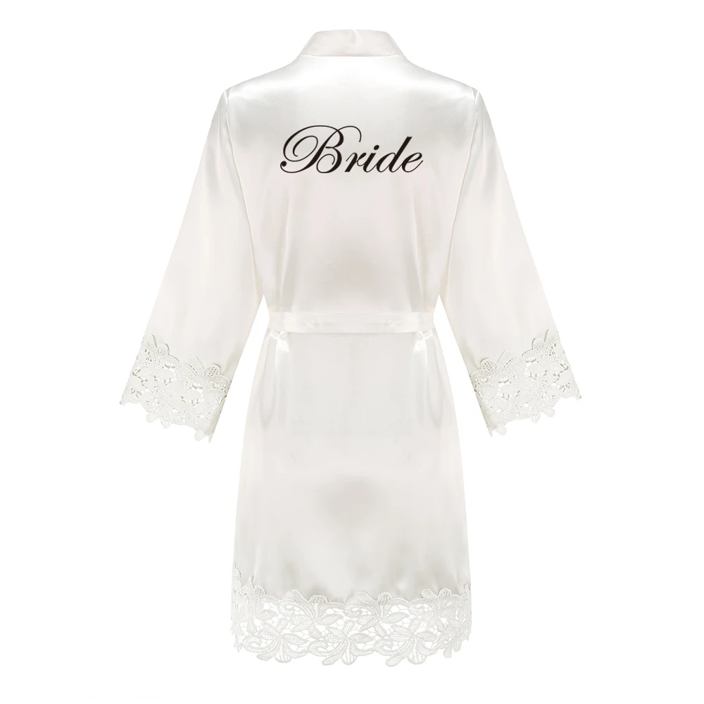 Women Sleepwear Bride Robes Silk Robe Sleepwear Pajamas Satin Pajamas Wedding Robe Bridesmaid Sister Mother of the Bride Robes Lace Robe Female Lace Bathrobe Womens Robes Rose Gold