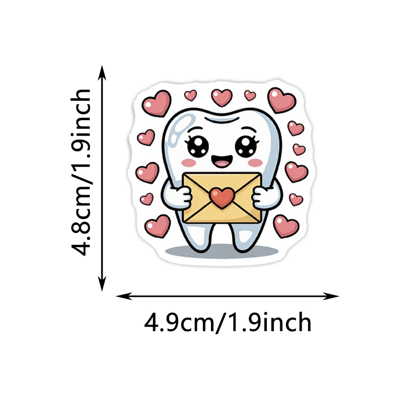 100PCS Tooth Cartoon Graffiti Stickers DIY Notebook Phone Guitar Water Bottle Luggage Helmet Bicycle Notebook Decoration Decals