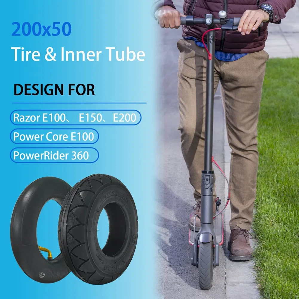 Комплект шин и внутренних труб 200X50 для бритвы E100,E150,E200,Power Core E100,PowerRider 360, сумасшедшая тележка, EPunk, шины для электроскутера (art.: 3920c2eb8a52e) - 3920c2eb8a52e